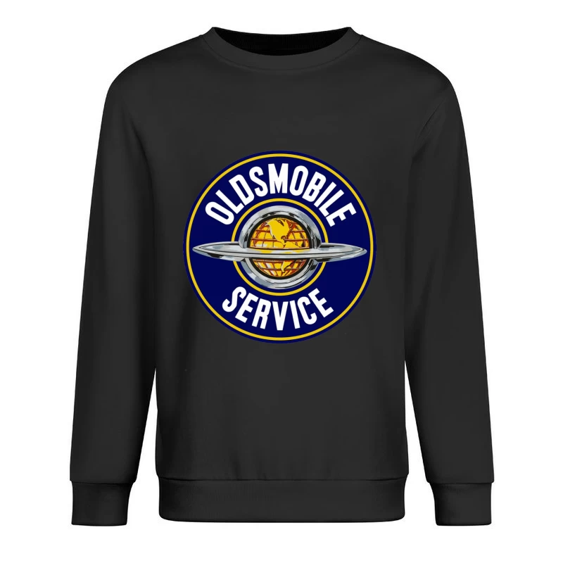 Vintage Oldsmobile Service Logo with Globe Emblem Male Pullover Sweatshirt