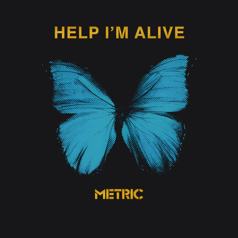 Metric Help I'm Alive Butterfly 2 Male Pullover Hoodie