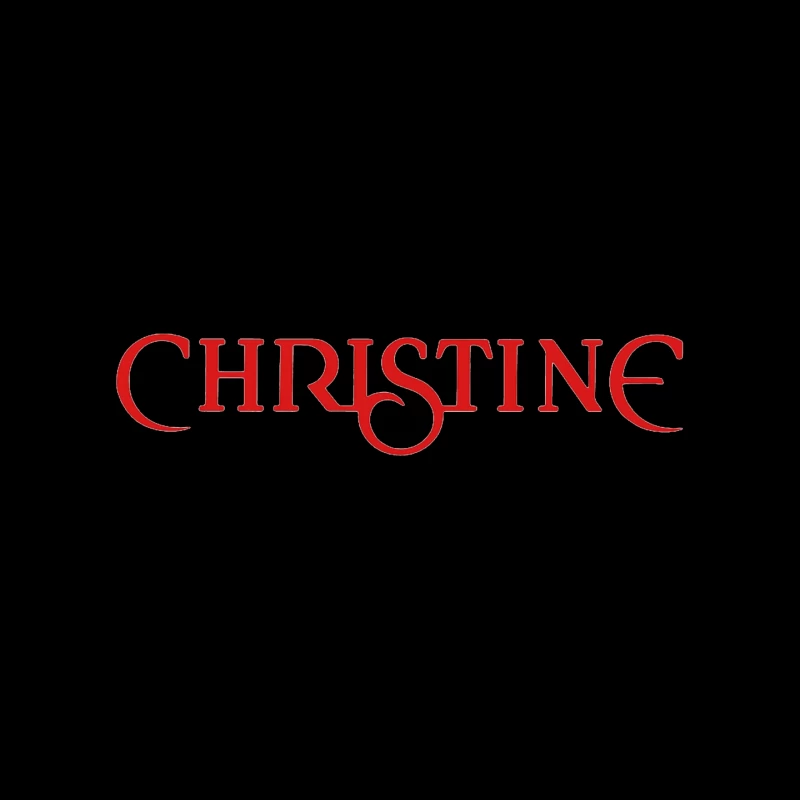 Christine (1983) Classic Horror Movie Logo in Red Typography Mouse Pad