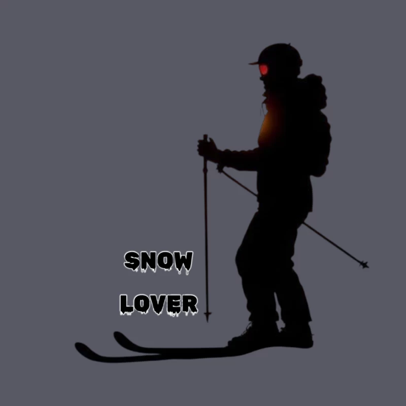 Silhouette of Snow Lover Skiing Pin