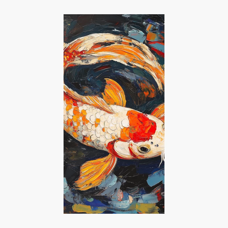 Vibrant Abstract Koi Fish Painting in Japanese Art Style iPhone Case