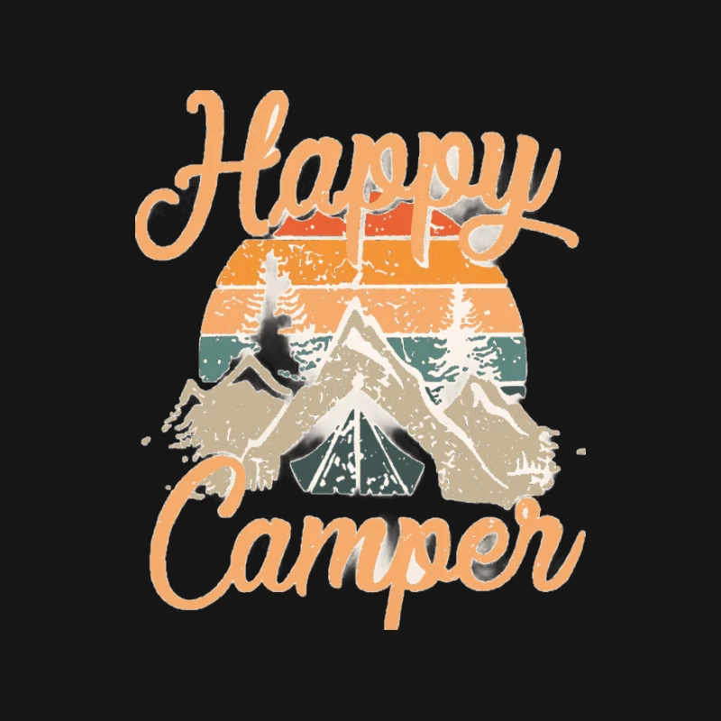 Glücklicher Camper Design mit Bergen und Sonnenuntergang Herren Langarm T-Shirt