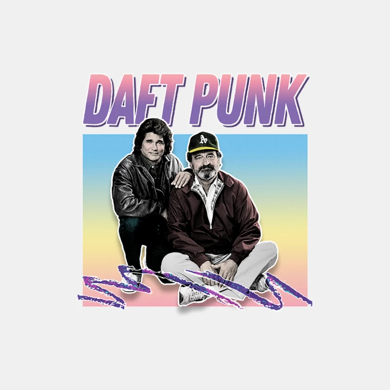 Daft Punk  Retro Style Aesthetic Meme Parody Design Male Tank Top