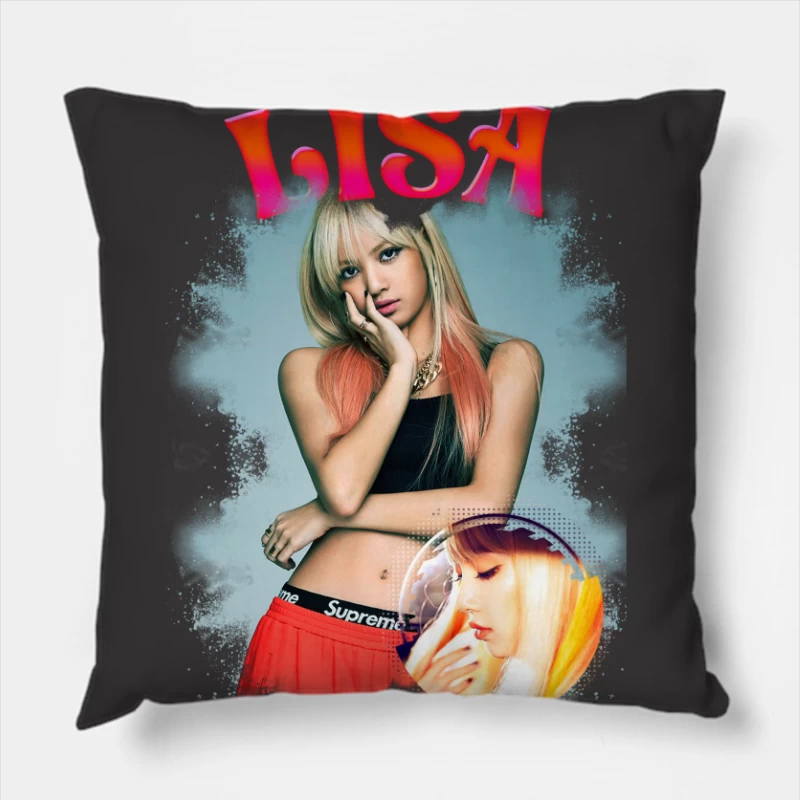 Fashion and Music Icon Throw Pillow
