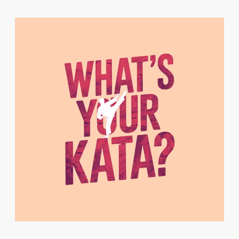Pink Typography: What's Your Kata? Martial Arts Question Throw Pillow