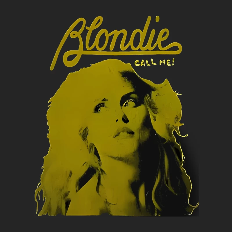 Vintage Blondie "Call Me" Album Cover in Yellow Monochrome Female Pullover Sweatshirt