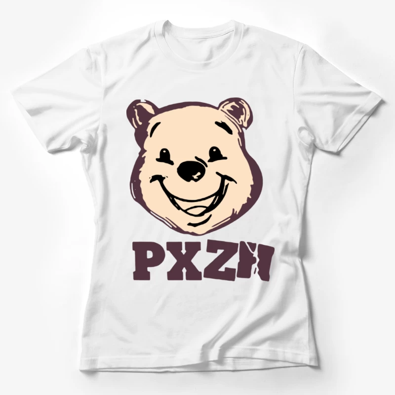 Lächelndes Bärengesicht mit Buchstaben PXZI Damen T-Shirt