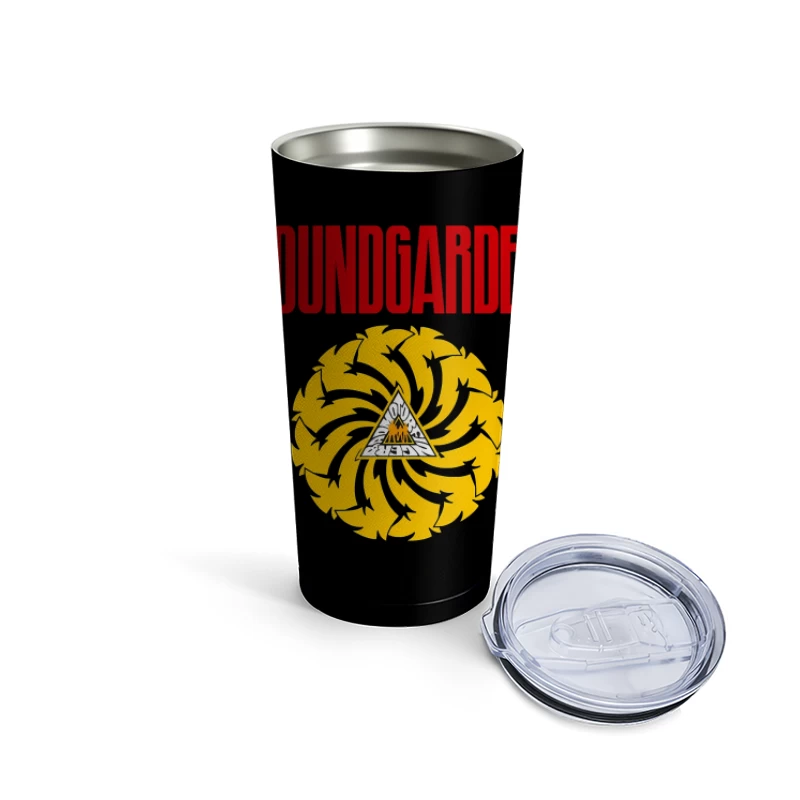 Soundgarden Band Logo with Badmotorfinger Album Symbol Travel Mug