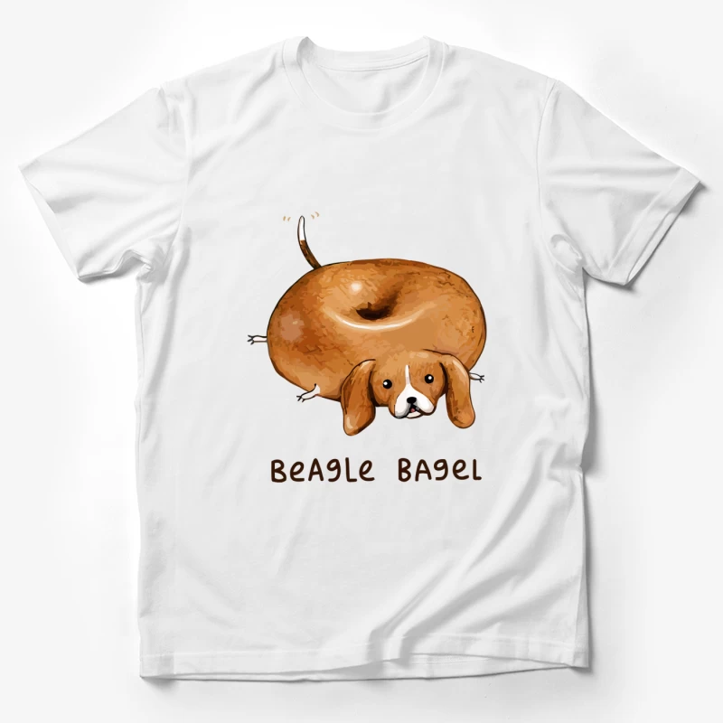 Beagle Bagel: A Whimsical Dog-Food Pun Illustration Male T-Shirt