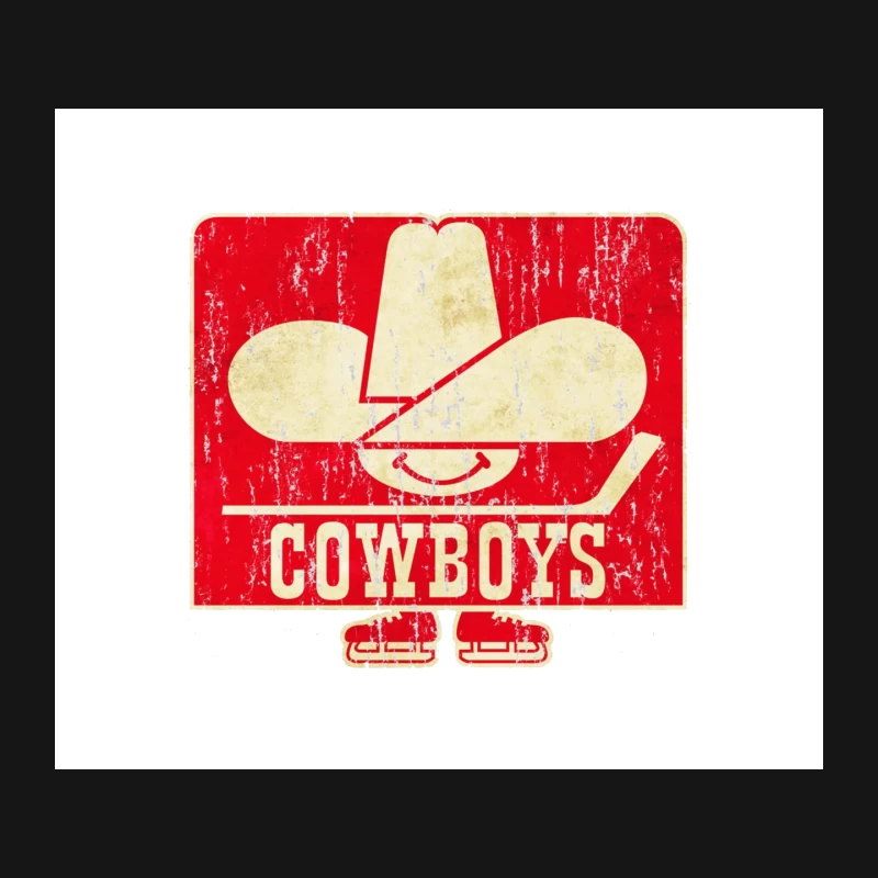 Vintage Cowboys Sports Team Logo in Red and White Mouse Pad
