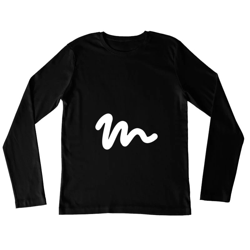 Logo de Vague en Blanc Femme Manches Longues T-Shirt