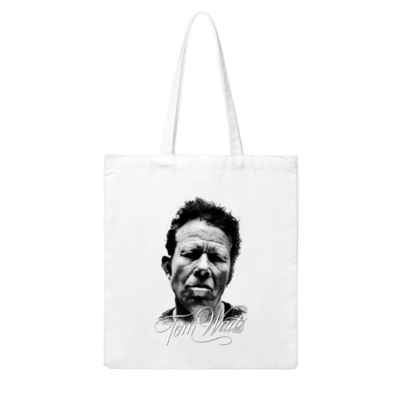 Dramatic Black and White Portrait with Intense Expression Cotton Tote Bag