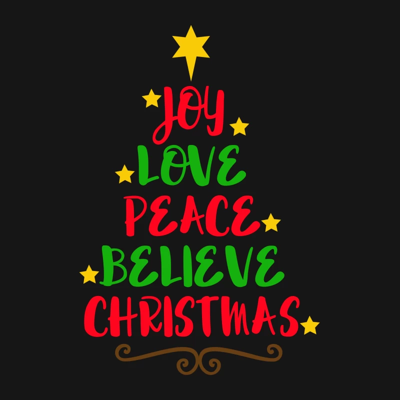 Arbre de Noël : Joie, Amour, Paix, Croire, Noël Femme T-Shirt
