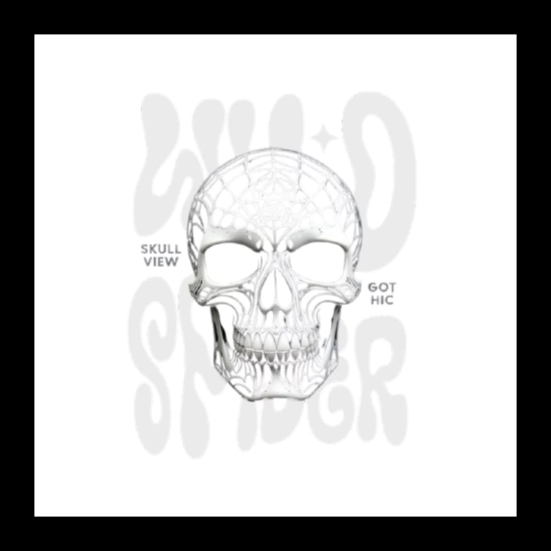 Gothic Anatomical Skull Sketch Illustration Pin