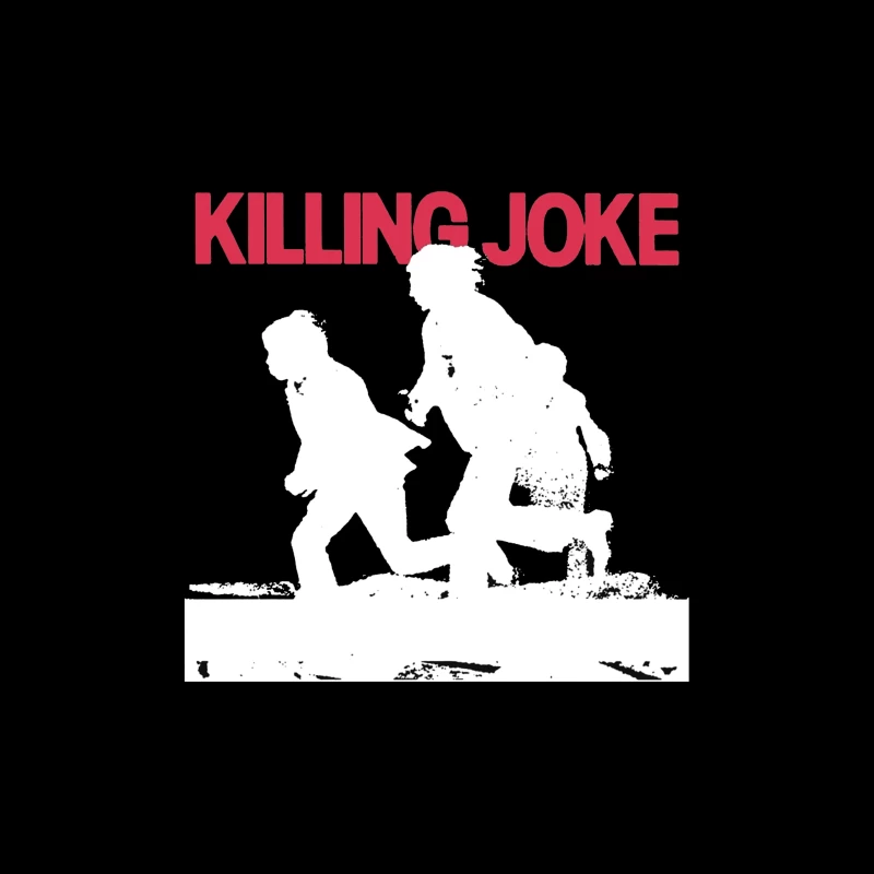 Killing Joke Post-Punk Album Cover with White Silhouettes Throw Pillow