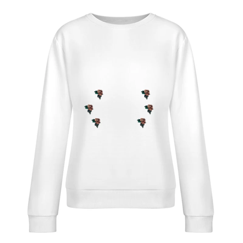 Motif floral de roses Femme Sweat-shirt à enfiler
