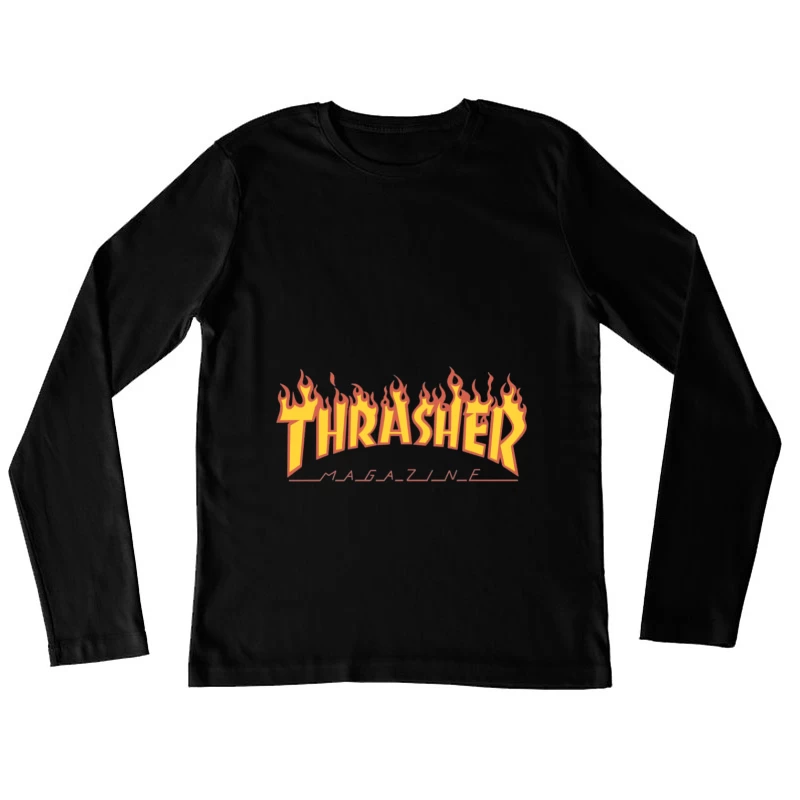 Design du Logo Flamboyant de Thrasher Magazine Femme Manches Longues T-Shirt