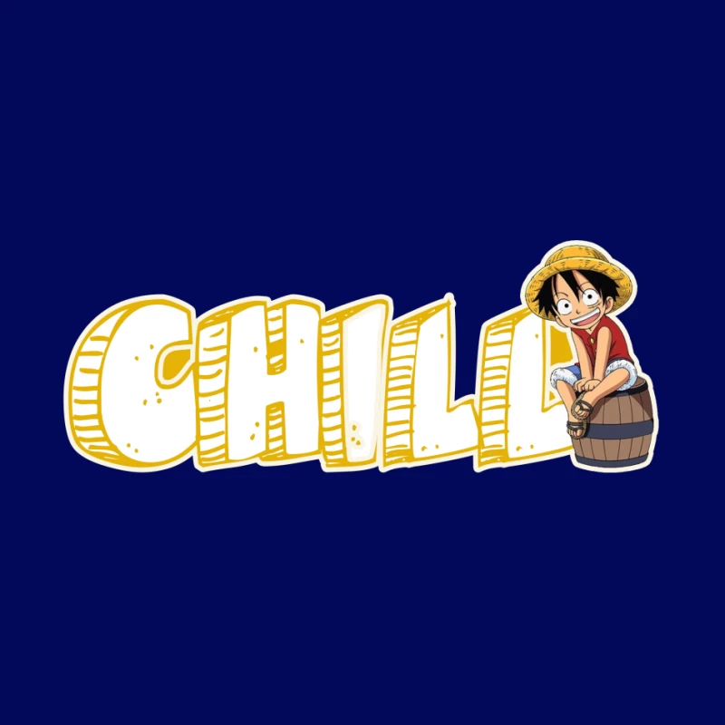 Chill Anime Illustration of Luffy from One Piece Pin