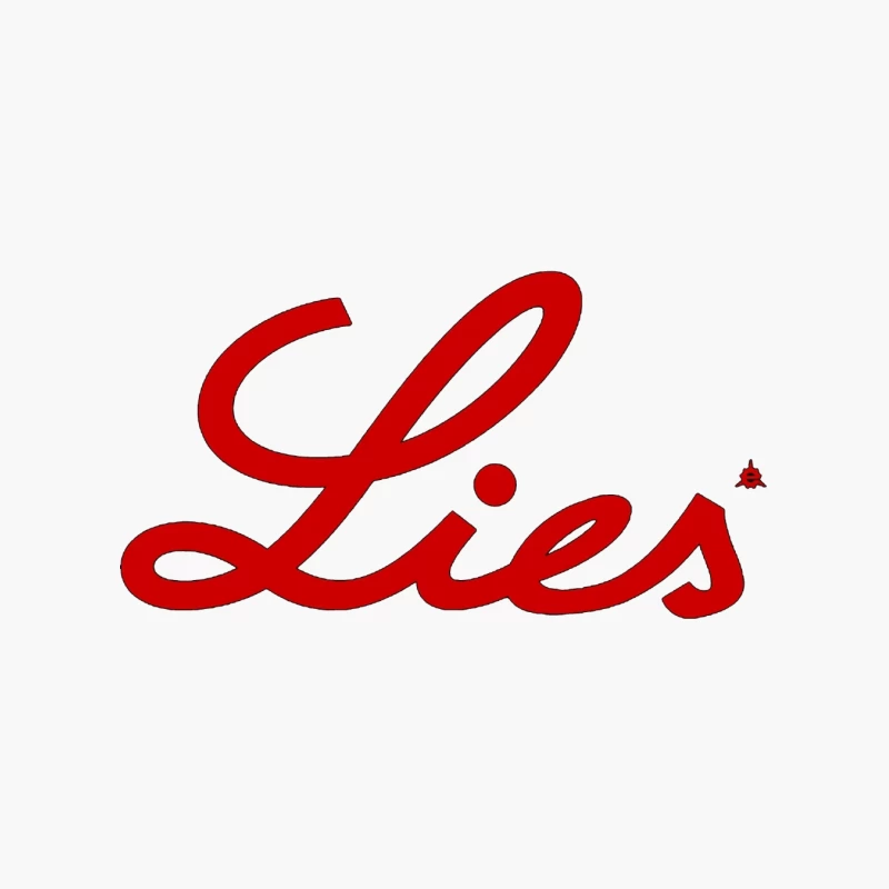 Red Cursive "Lies" Typography Logo Cotton Tote Bag