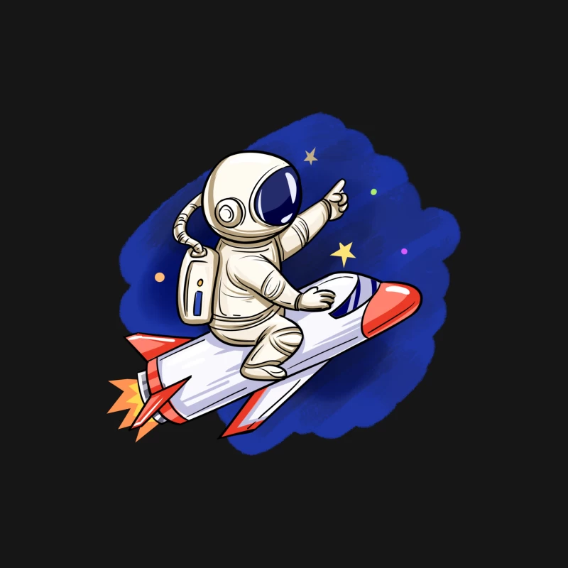 Astronaut auf Rakete im Weltraum Herren Langarm T-Shirt