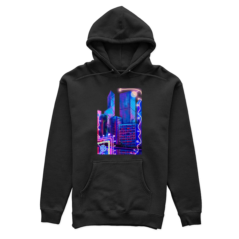 Neon Skyline Kunst Damen Pullover Hoodie