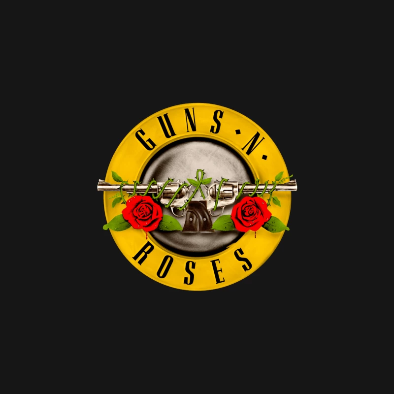 Guns N' Roses Classic Rock Band Logo with Pistols and Roses Mouse Pad