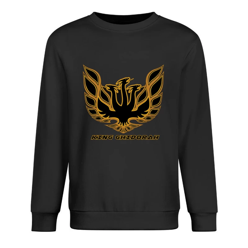 Black and Gold Phoenix King Ghidorah Emblem Logo Male Pullover Sweatshirt