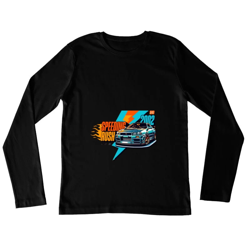 Nissan Skyline Autoillustration 2002 Damen Langarm T-Shirt