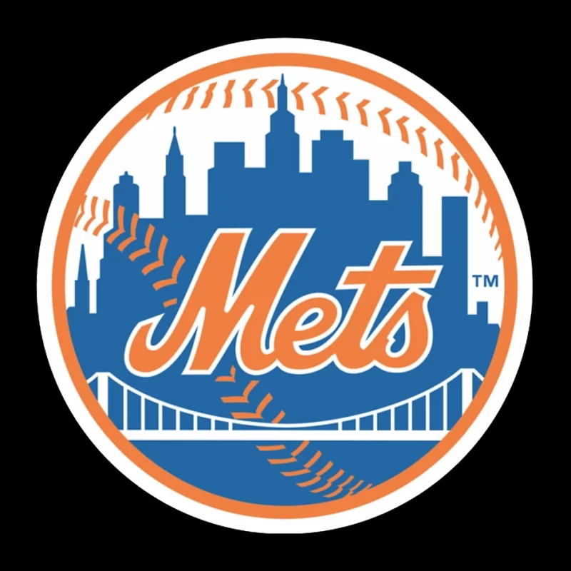 New York Mets MLB Baseball Team Logo with City Skyline Pin