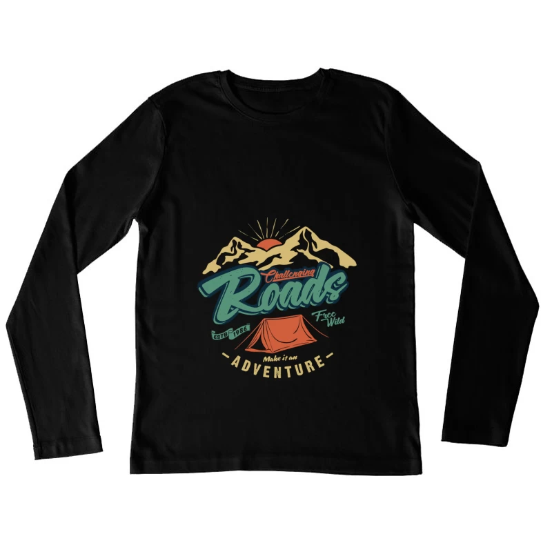 Abenteuer-Berglandschaft mit Zelten Damen Langarm T-Shirt
