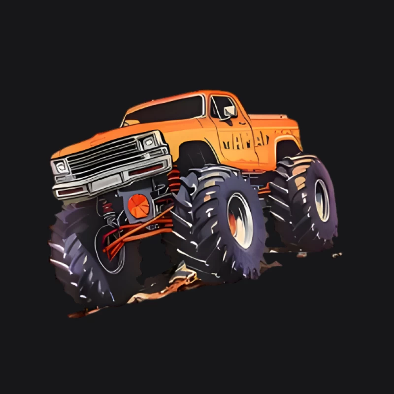 Camion monstre orange avec grandes roues Homme Sweat à capuche