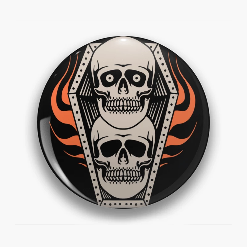 Skull Coffin Design Pin