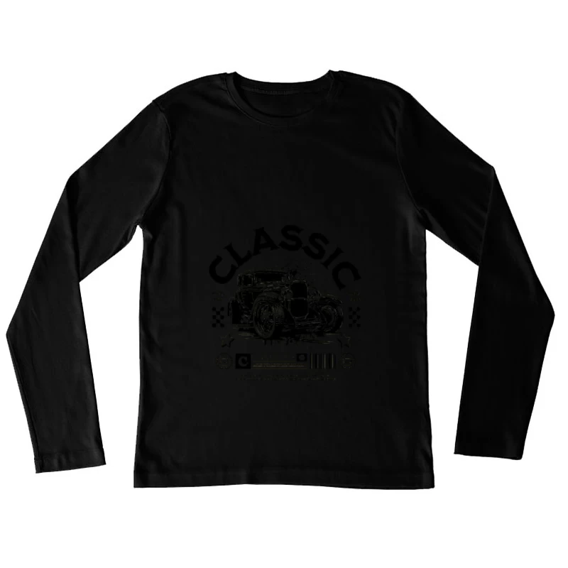 Design de voiture classique en style rétro Femme Manches Longues T-Shirt
