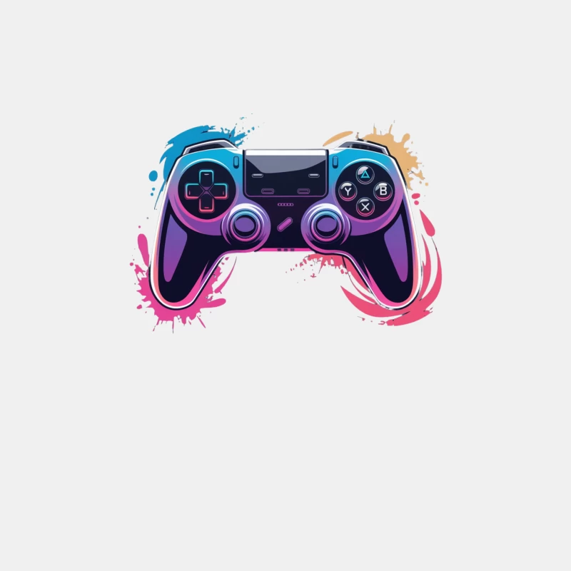 Artistic Gaming Controller with Colorful Splash Design Male Tank Top
