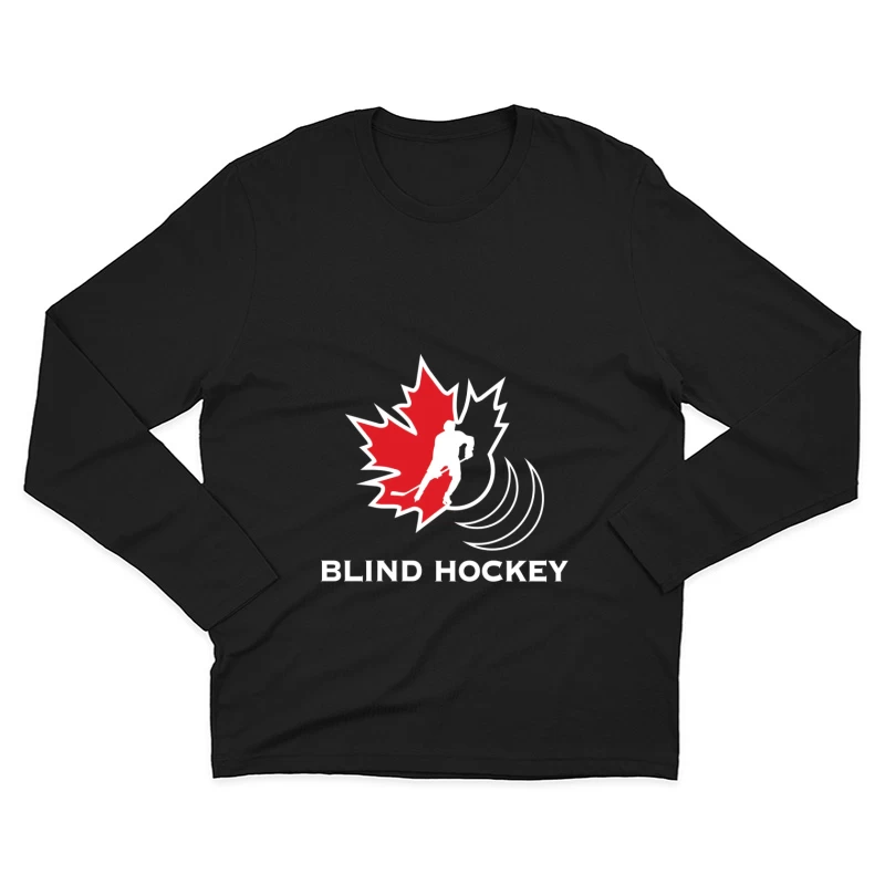 Canadian Blind Hockey Sports Logo Design Male Long Sleeve T-Shirt