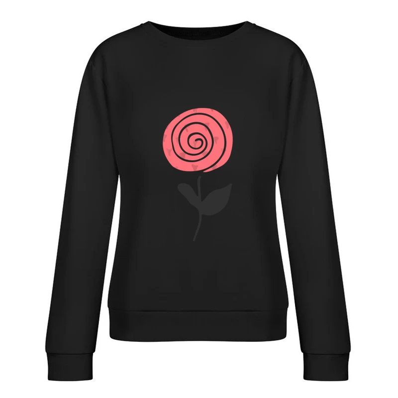 Fleur abstraite avec spirale rose Femme Sweat-shirt à enfiler
