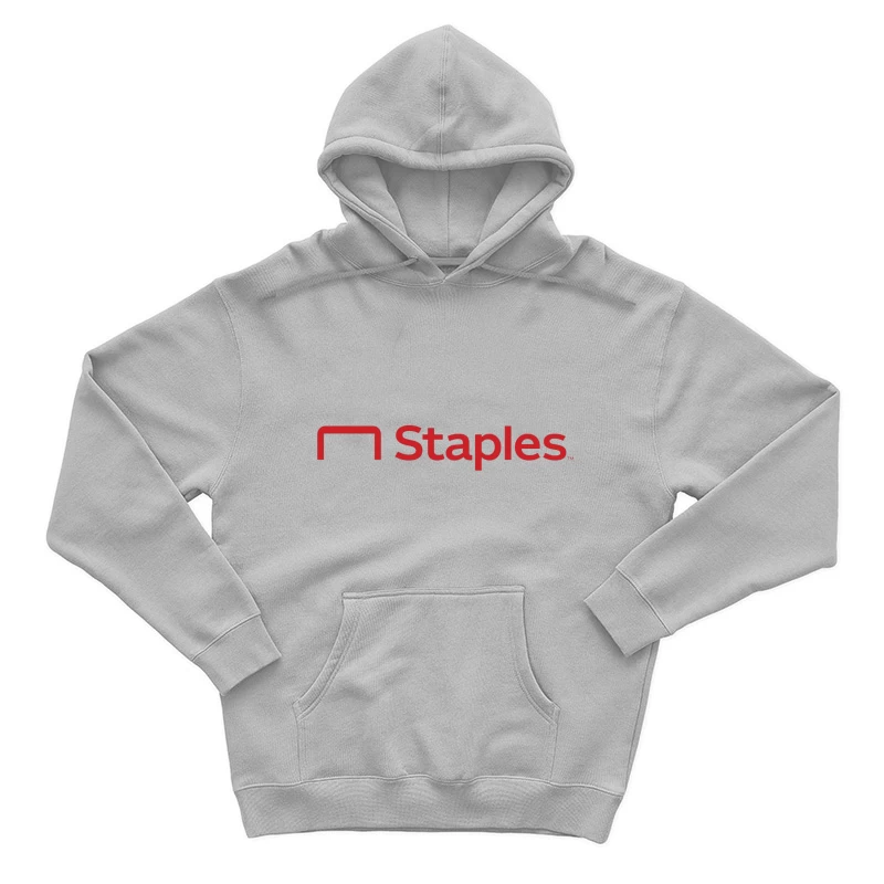 Staples Office Supply Retail Company Logo in Red Male Pullover Hoodie