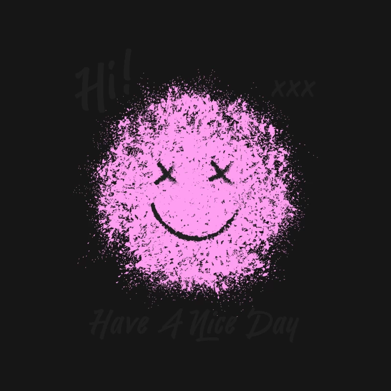 Rosa Smile mit Botschaft Herren Langarm T-Shirt