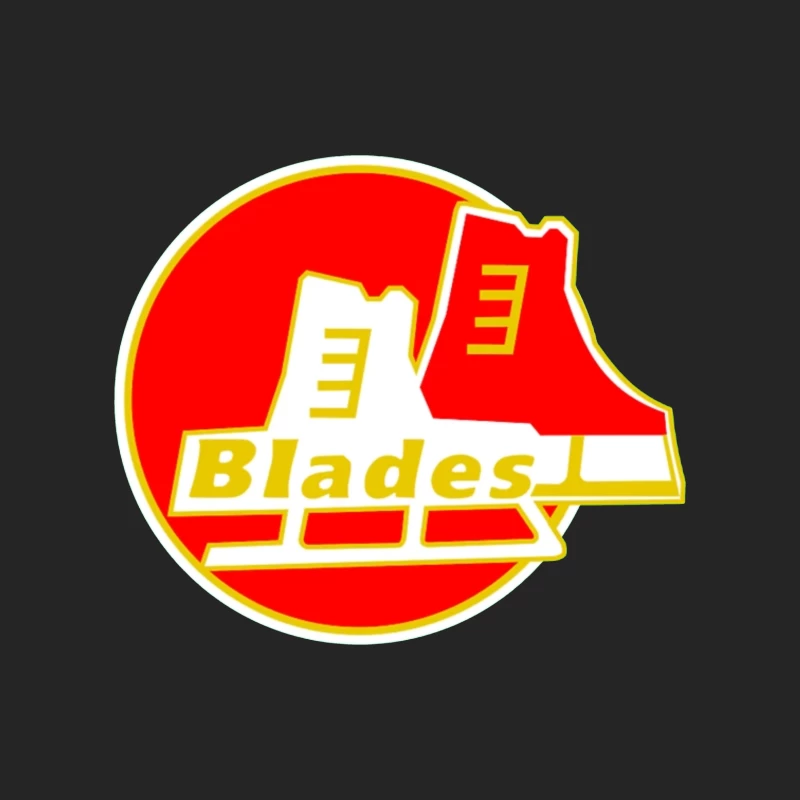 Circular Red and Yellow Ice Skate Blades Logo Female Pullover Sweatshirt