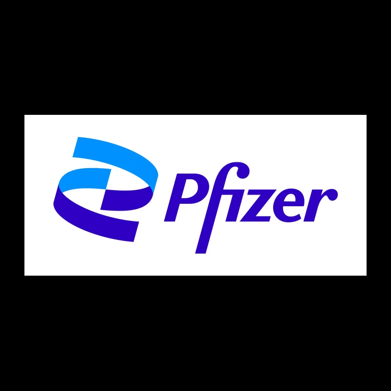 Pfizer Pharmaceutical Company Logo in Blue and Purple Coffee Mug