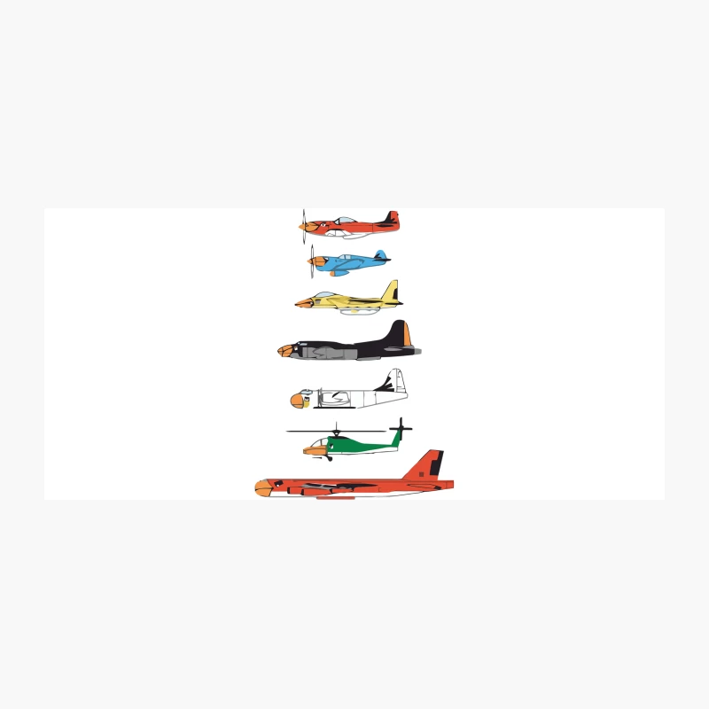 Illustrated Collection of Various Aircraft Types Coffee Mug