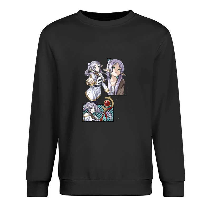 Magische Elfenfigur mit Stab Herren Pullover Sweatshirt