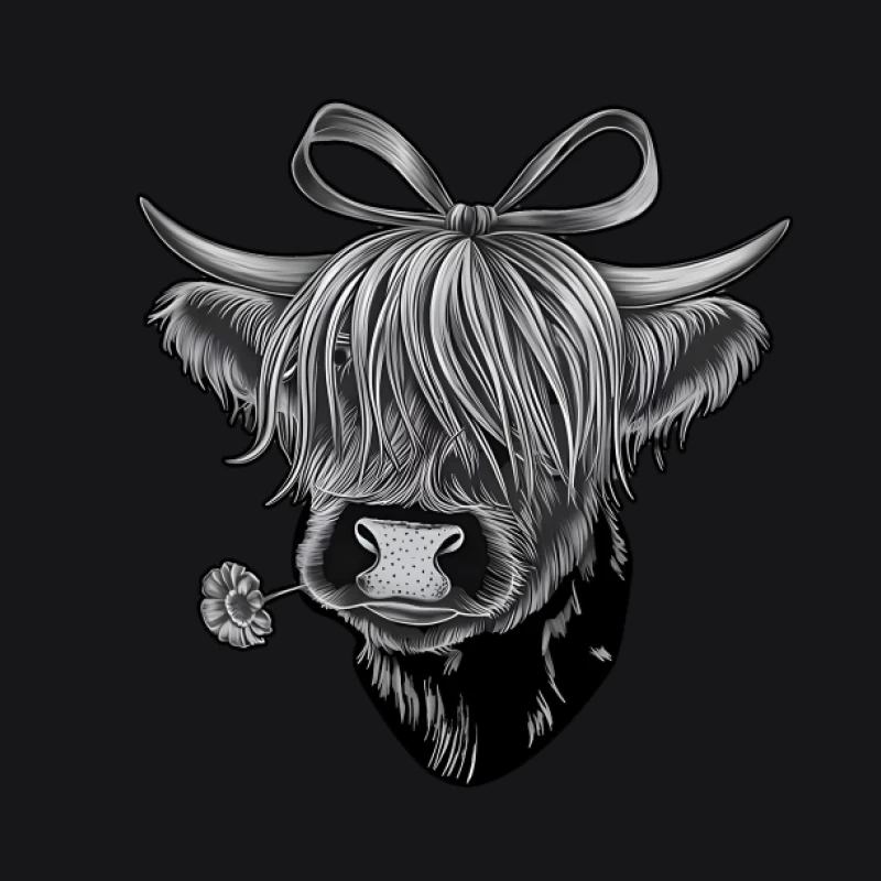Vache Highlander avec Fleur Homme Sweat à capuche