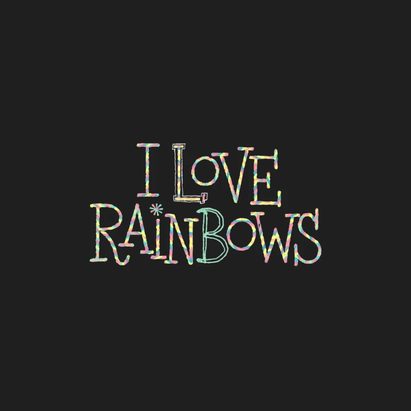 Colorful Pastel Rainbow Typography: "I Love Rainbows" Message Male Tank Top