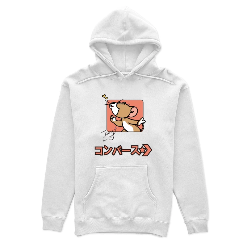 Cartoon-Maus mit Herzchen und Schriftzug Damen Pullover Hoodie