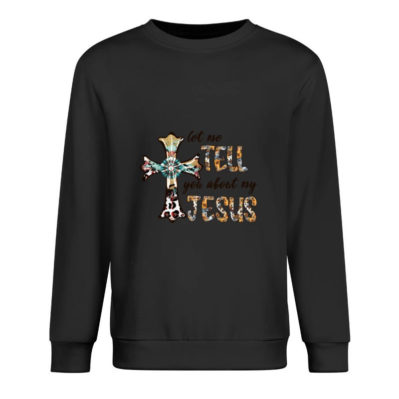 Künstlerisches Kreuzdesign mit Jesus-Botschaft Herren Pullover Sweatshirt