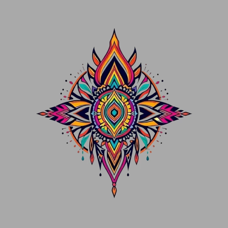 Vibrant Mandala Design Male Pullover Hoodie
