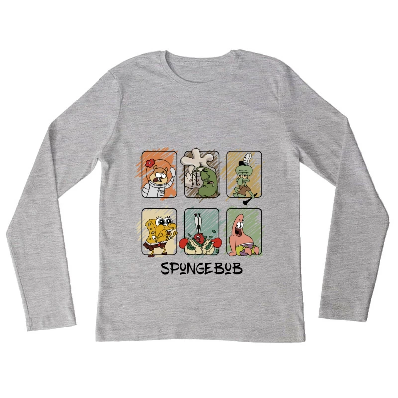 Unterwasser-Charaktere Damen Langarm T-Shirt