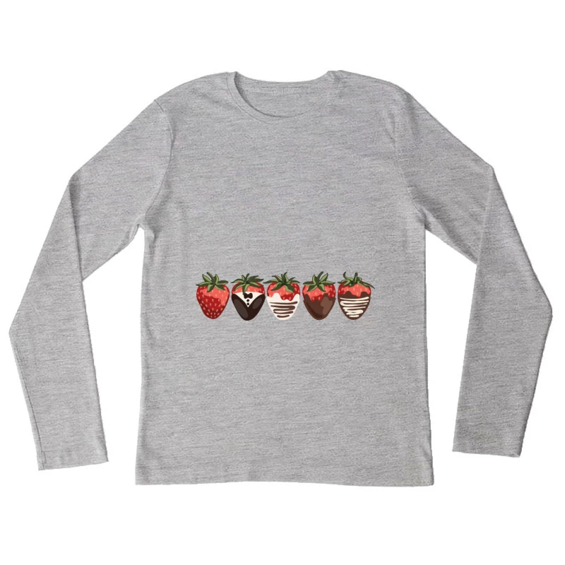 Erdbeeren mit Schokoladenüberzug Damen Langarm T-Shirt