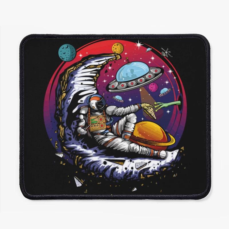 Pizza in the Cosmos: Delight for an Astronaut Mouse Pad